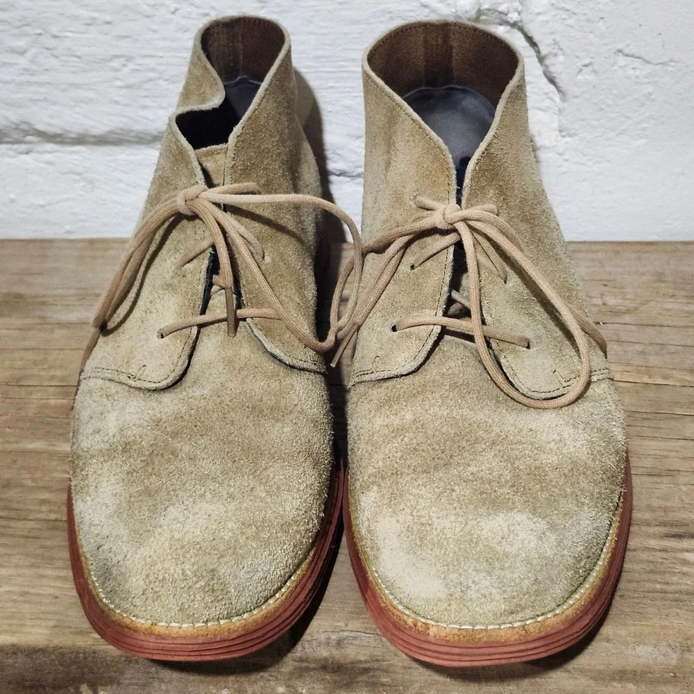 Cole Haan Lunargrand Mens Tan Suede Lace Up Chukka Boots C11184 Size 11.5 Fall